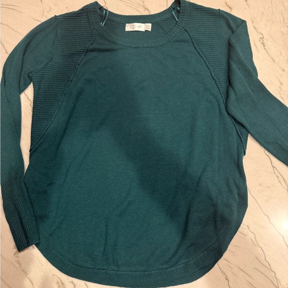 RD Style Teal Green Ribbed Detail Pullover Sweater Cozy Knit Excellent Condition - Picture 4 of 16